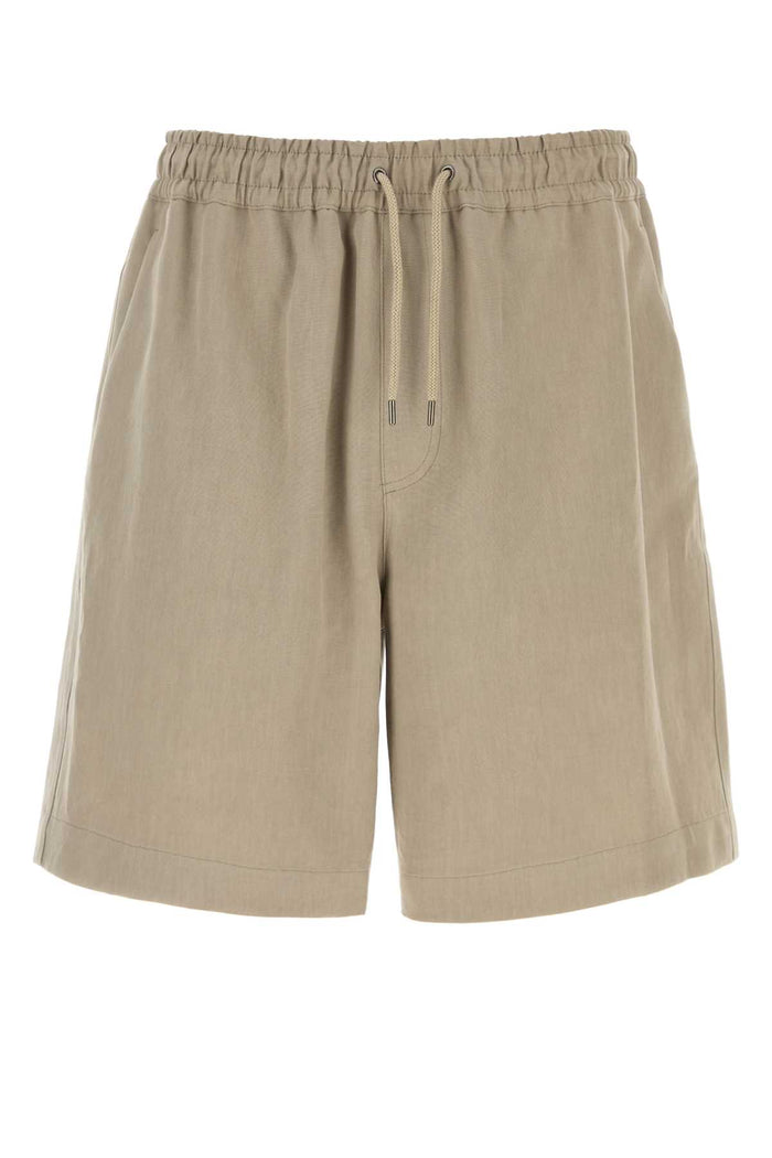 Dove Grey Linen Bermuda Shorts Corda Exterior: Cotton