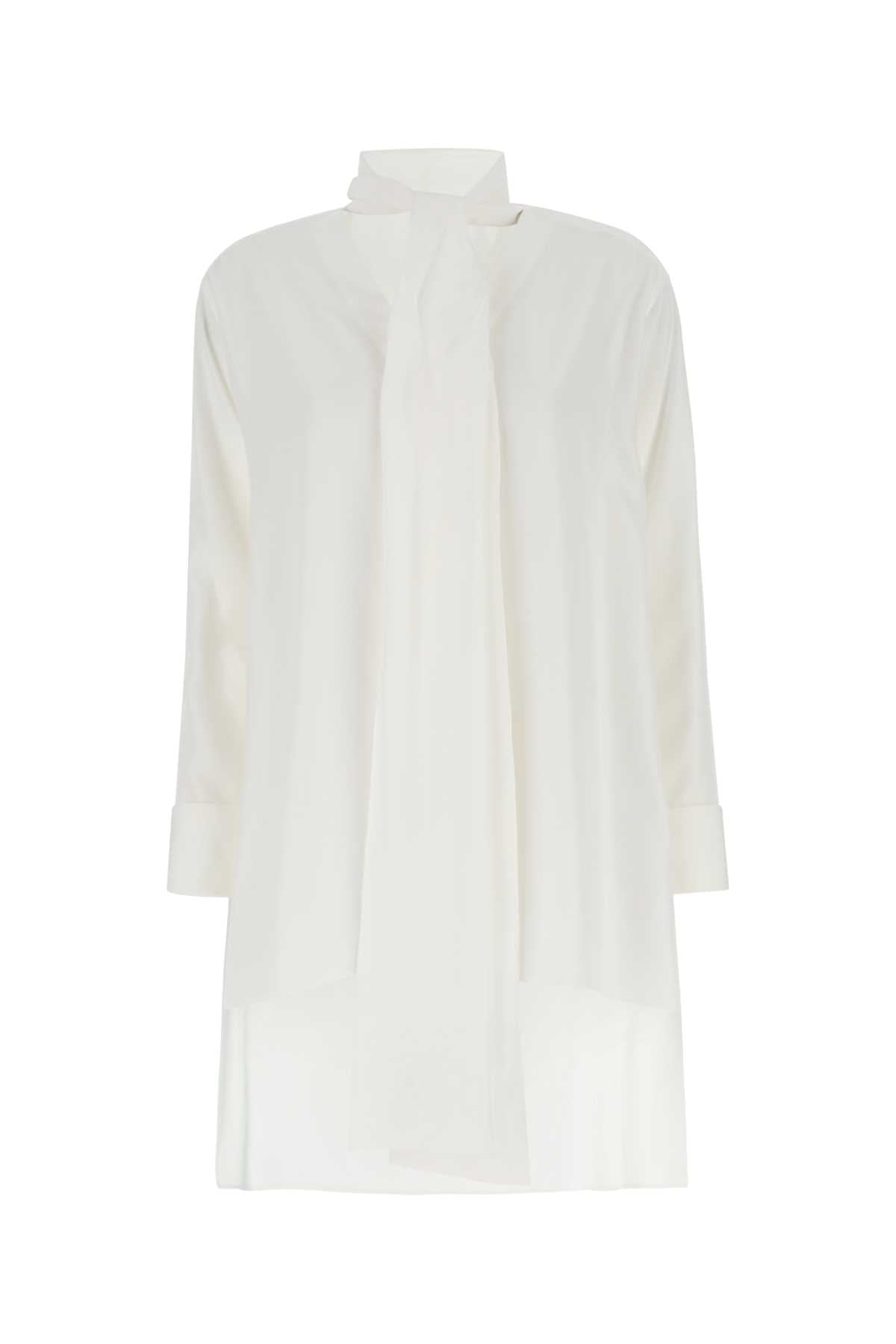 Ivory Crepe Oversize Blouse Beige Exterior: Silk Maglie