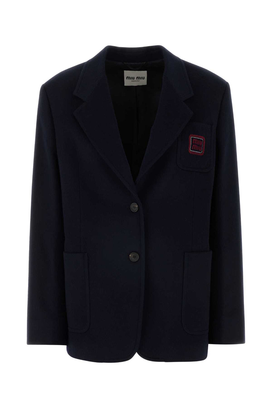 Miu Miu Exterior: 90% Wool 10% Cashmere; Lining: 100% Viscose blazer in navy