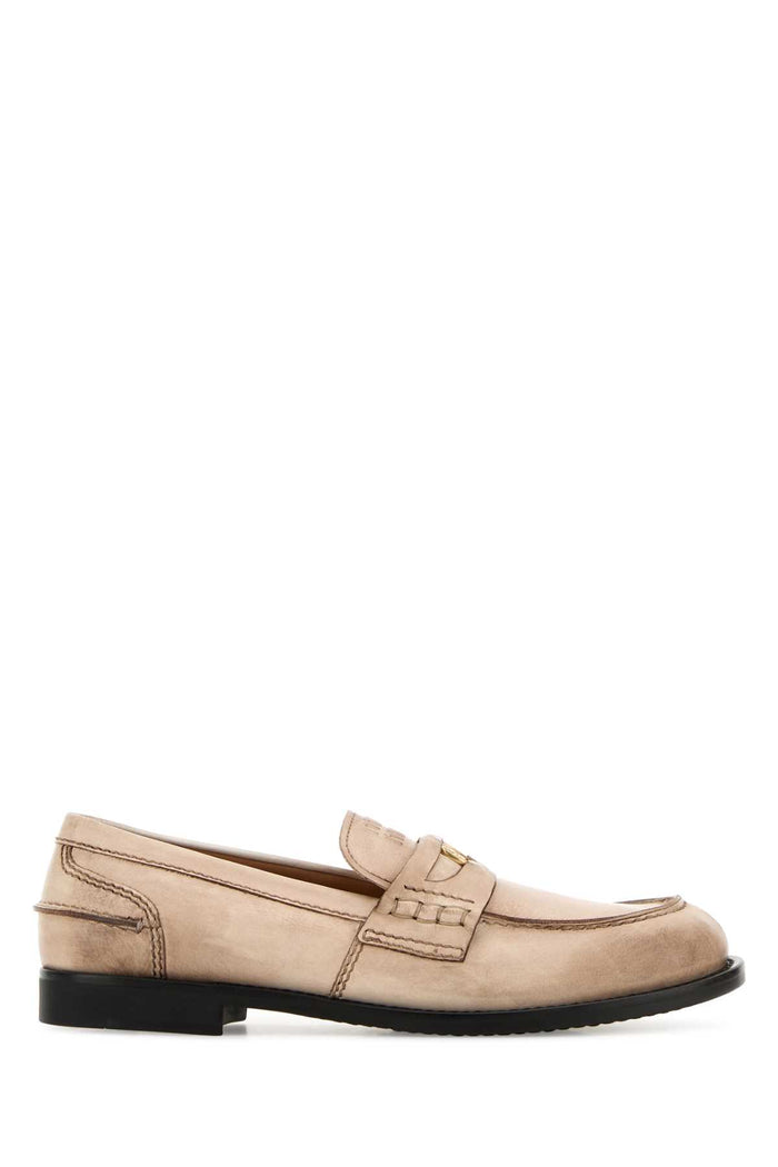 Sand Leather Loafers Avorio Mocassini