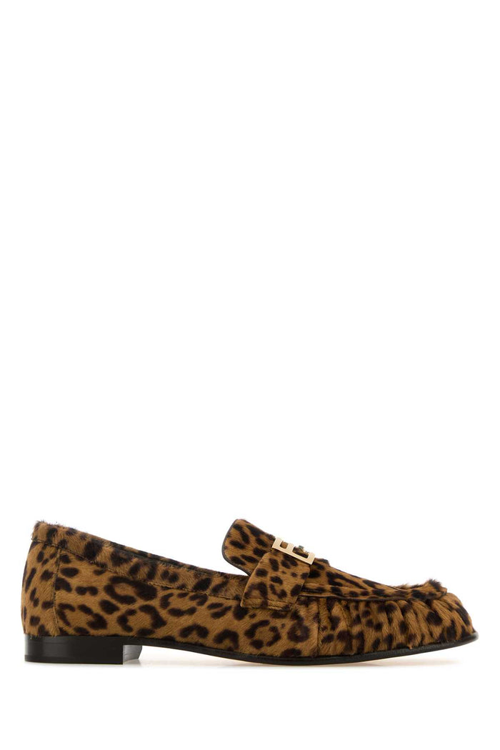 Printed Calf Hair Baguette Loafers Marrone Brown Mocassini