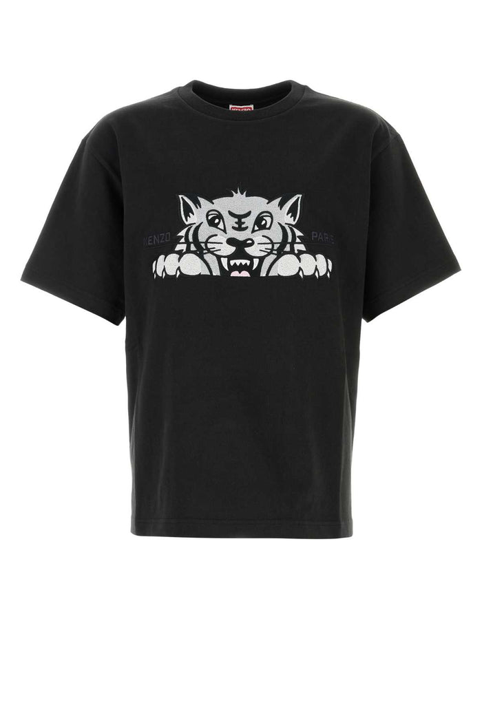 Black Cotton Oversize T-Shirt Exterior
