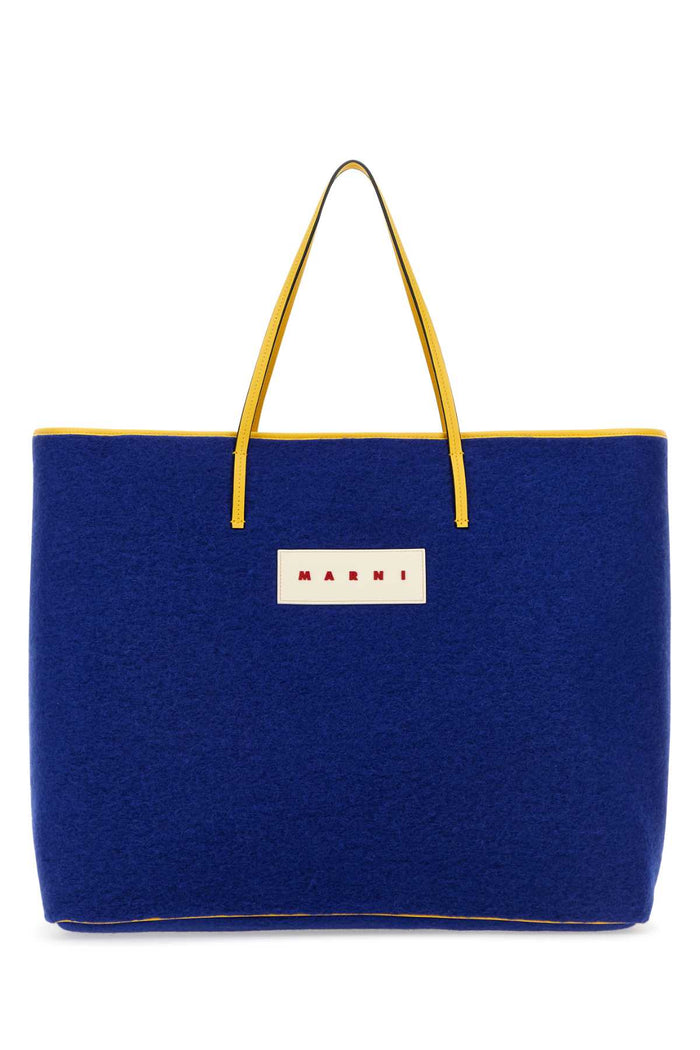 Blue Felt Medium Janus Shopping Bag Royal Borse A Mano