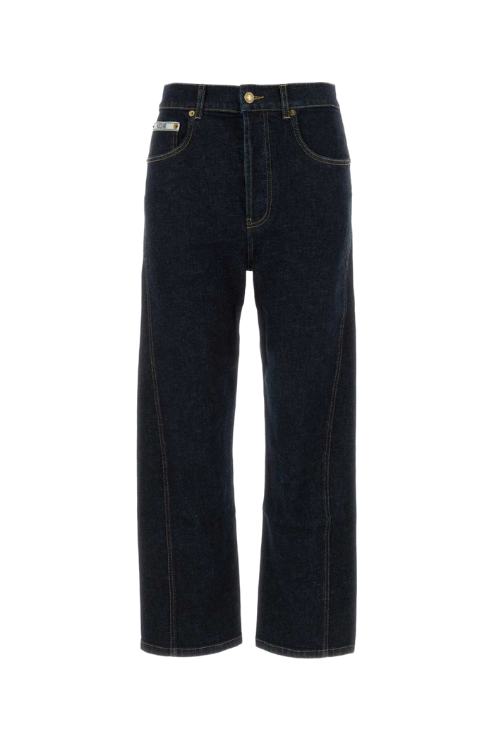 Blue Stretch Denim Jeans Blu Exterior: Cotton Elastane