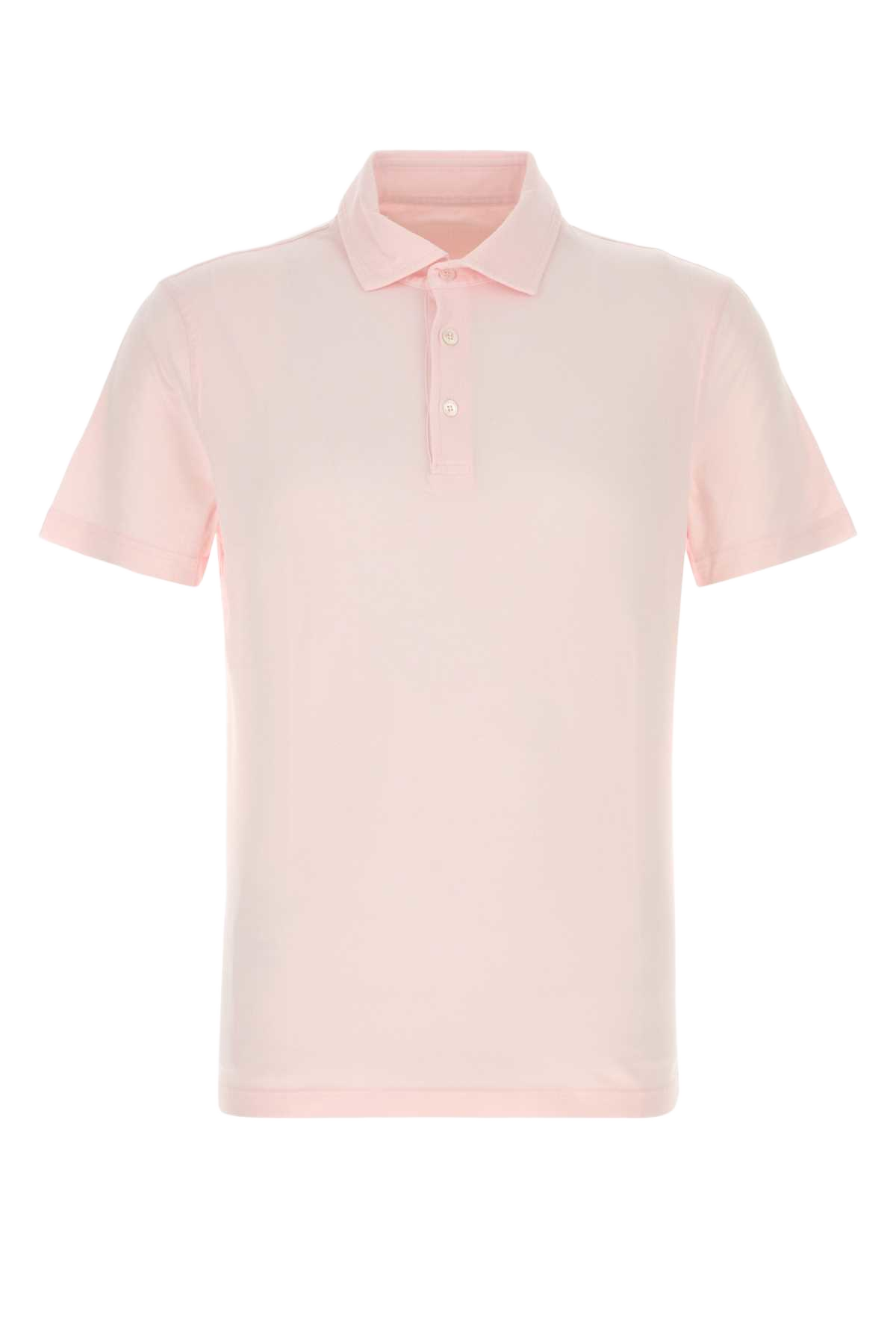 Light Pink Stretch Cotton Polo Shirt Rosa Exterior: Elastane