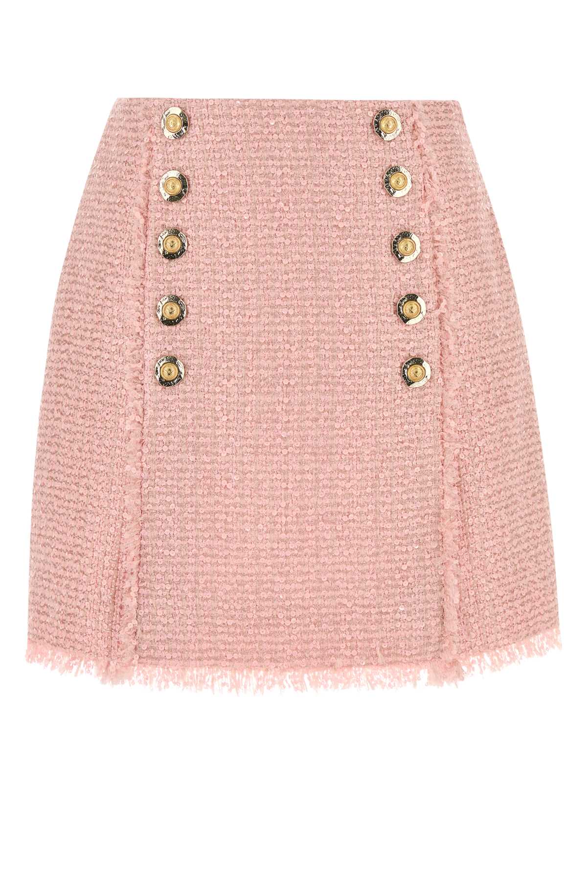 Pink Tweed Skirt Rose Gonne