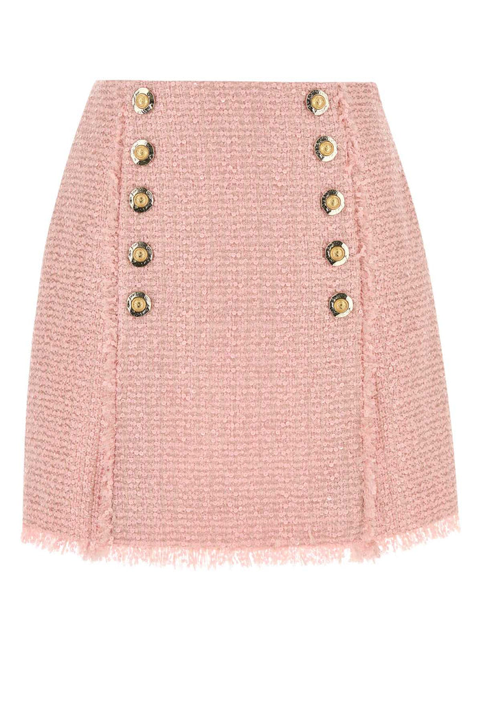 Pink Tweed Skirt Rose Gonne