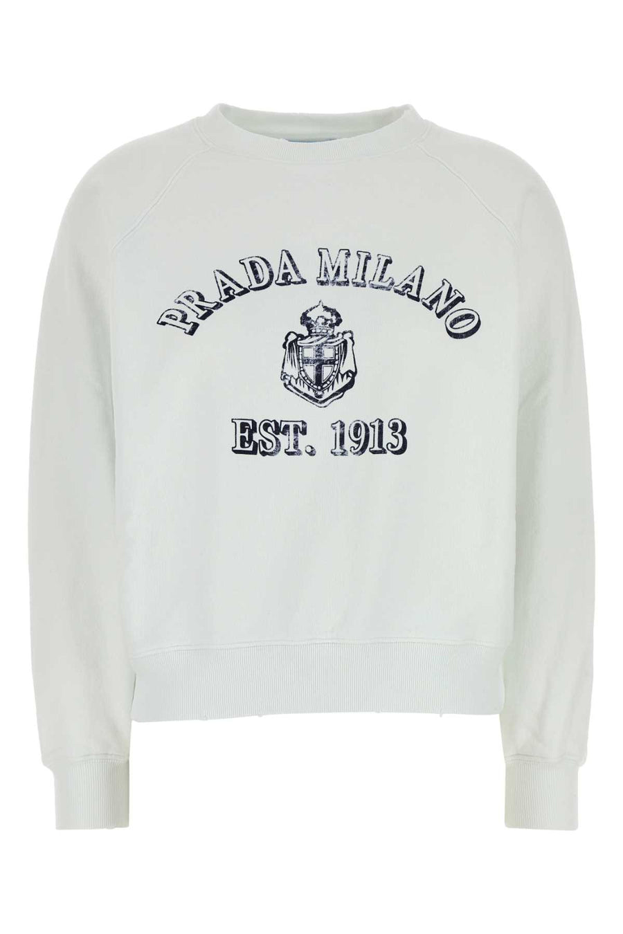 Prada 100% cotton sweatshirt in white