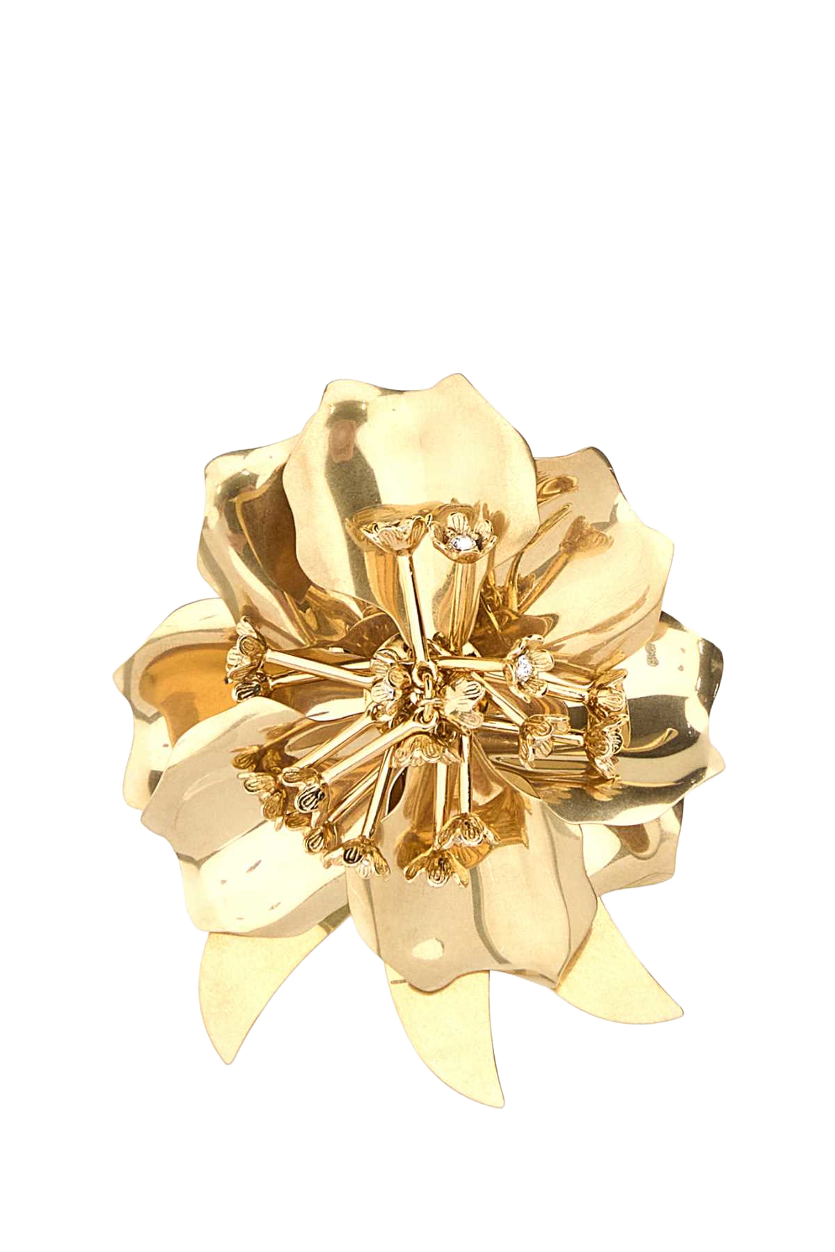 Gold Metal Brooch Oro+crystal Spille