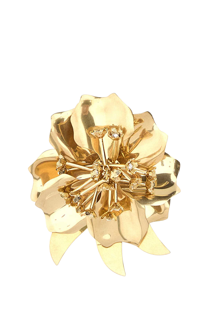 Gold Metal Brooch Oro+crystal Spille