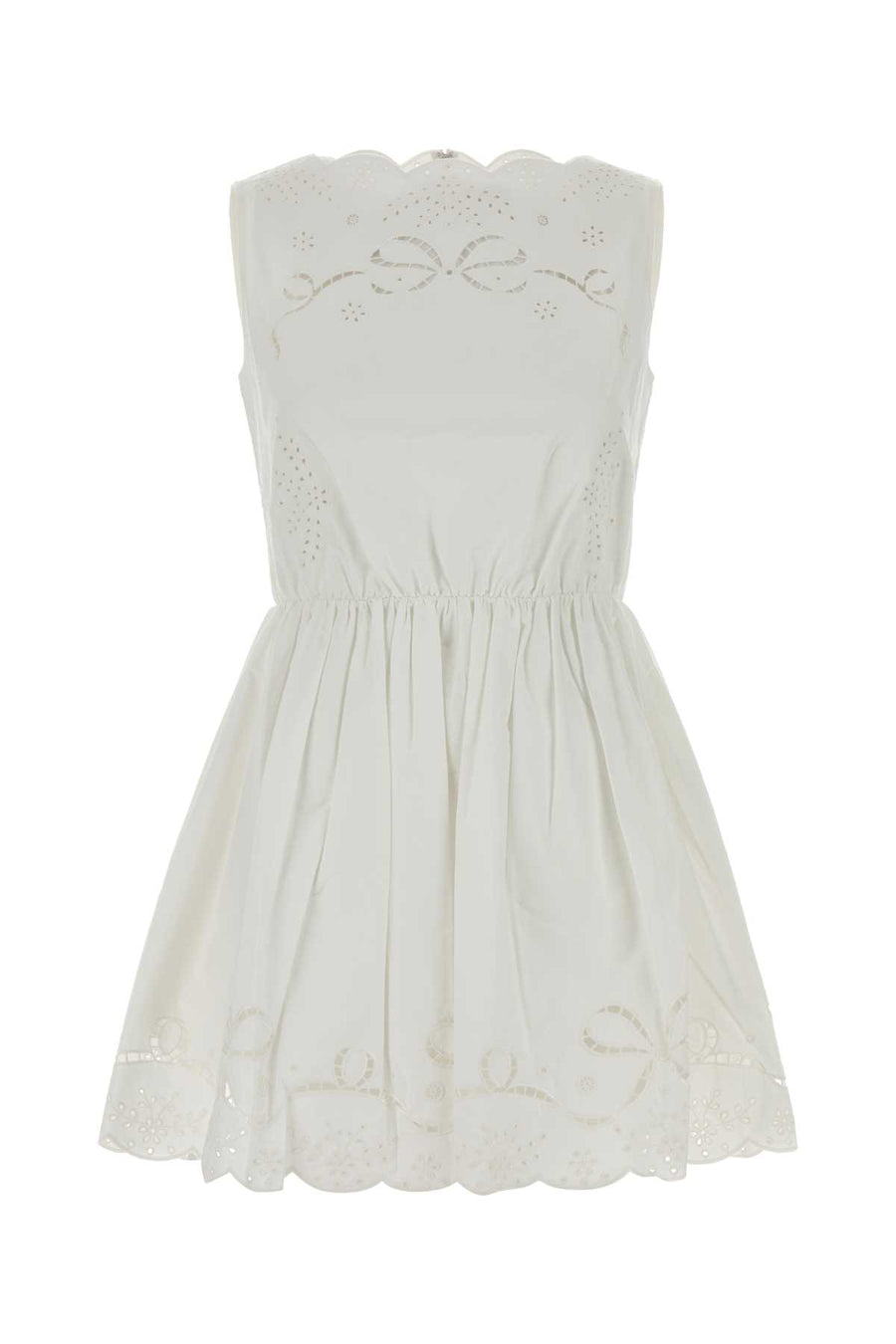 White Poplin Mini Dress Bianco Abiti