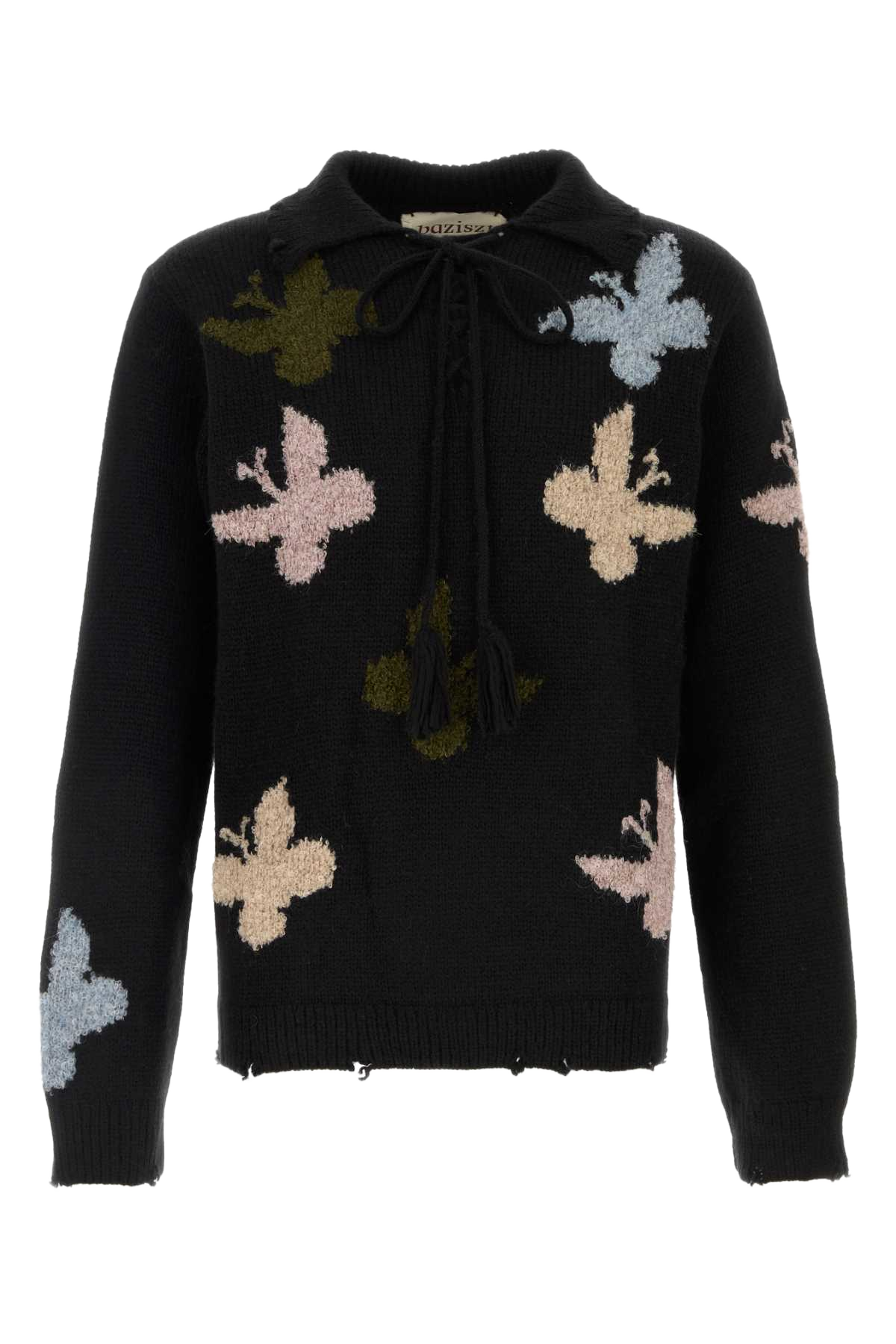 Black Alpaca Blend Bowrain Sweater Maglieria