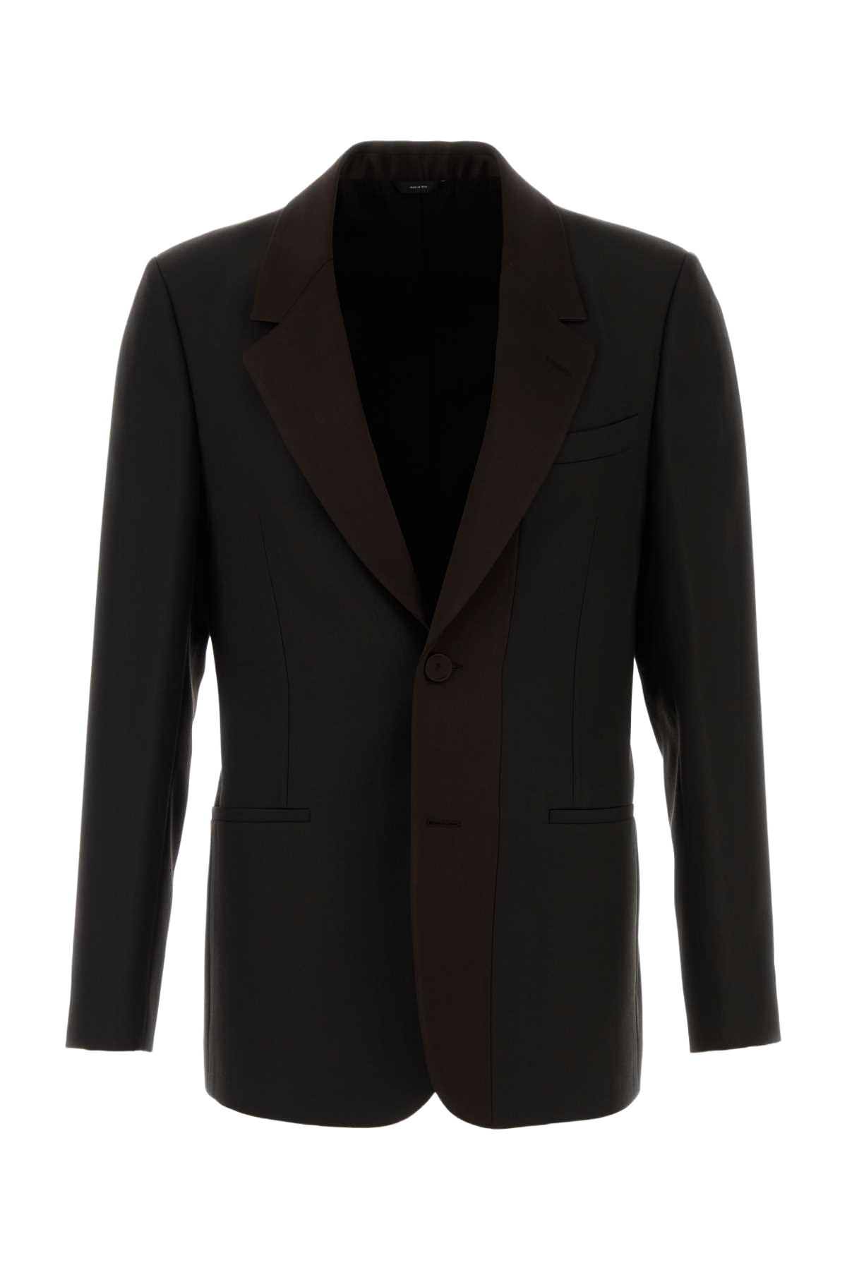 Dark Brown Gabardine Blazer Caffe Giacche E Gilet