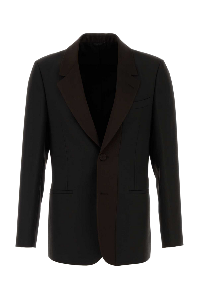 Dark Brown Gabardine Blazer Caffe Giacche E Gilet