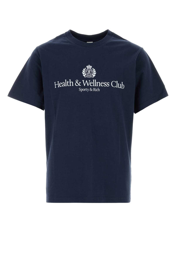 Sporty & Rich Crest 100% Cotton t-shirt in navy