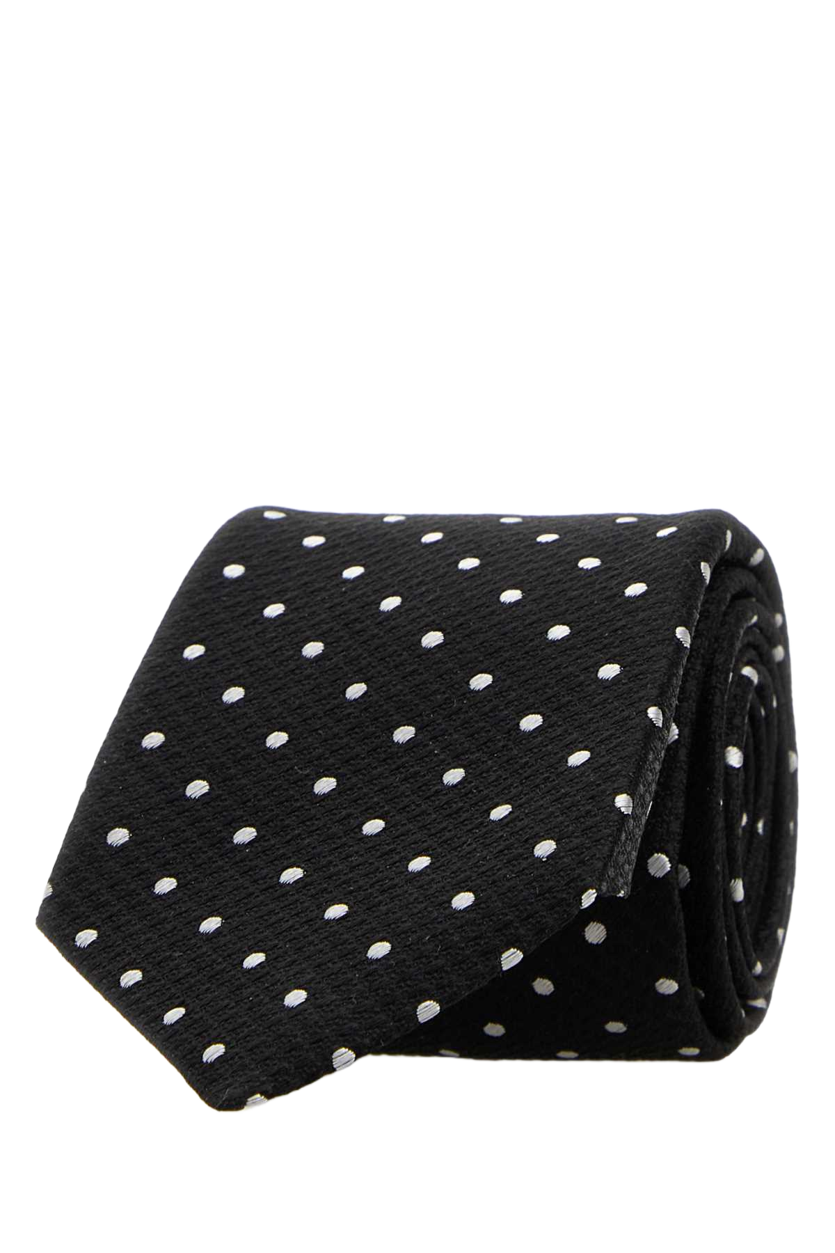 Embroidered Silk Tie Black Cravatte E Papillon