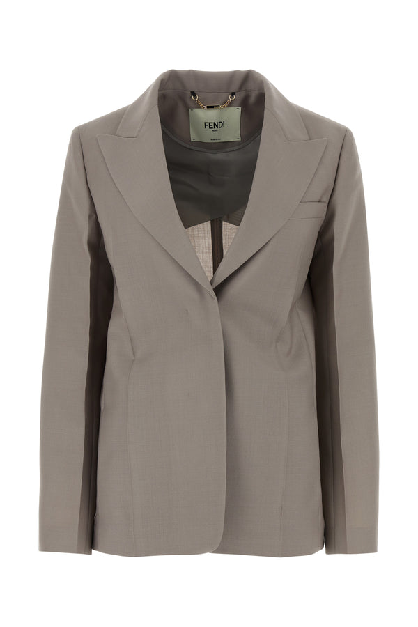 Fendi 60% wool blazer in gray