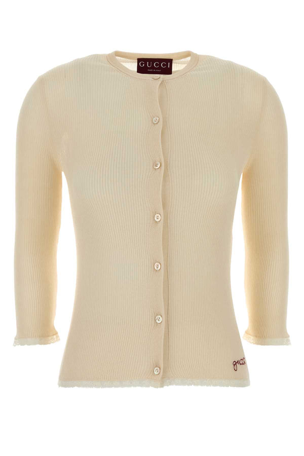 Gucci 100% Cotton cardigan in beige