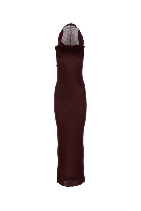 Saint Laurent 100% Viscose dress in burgundy