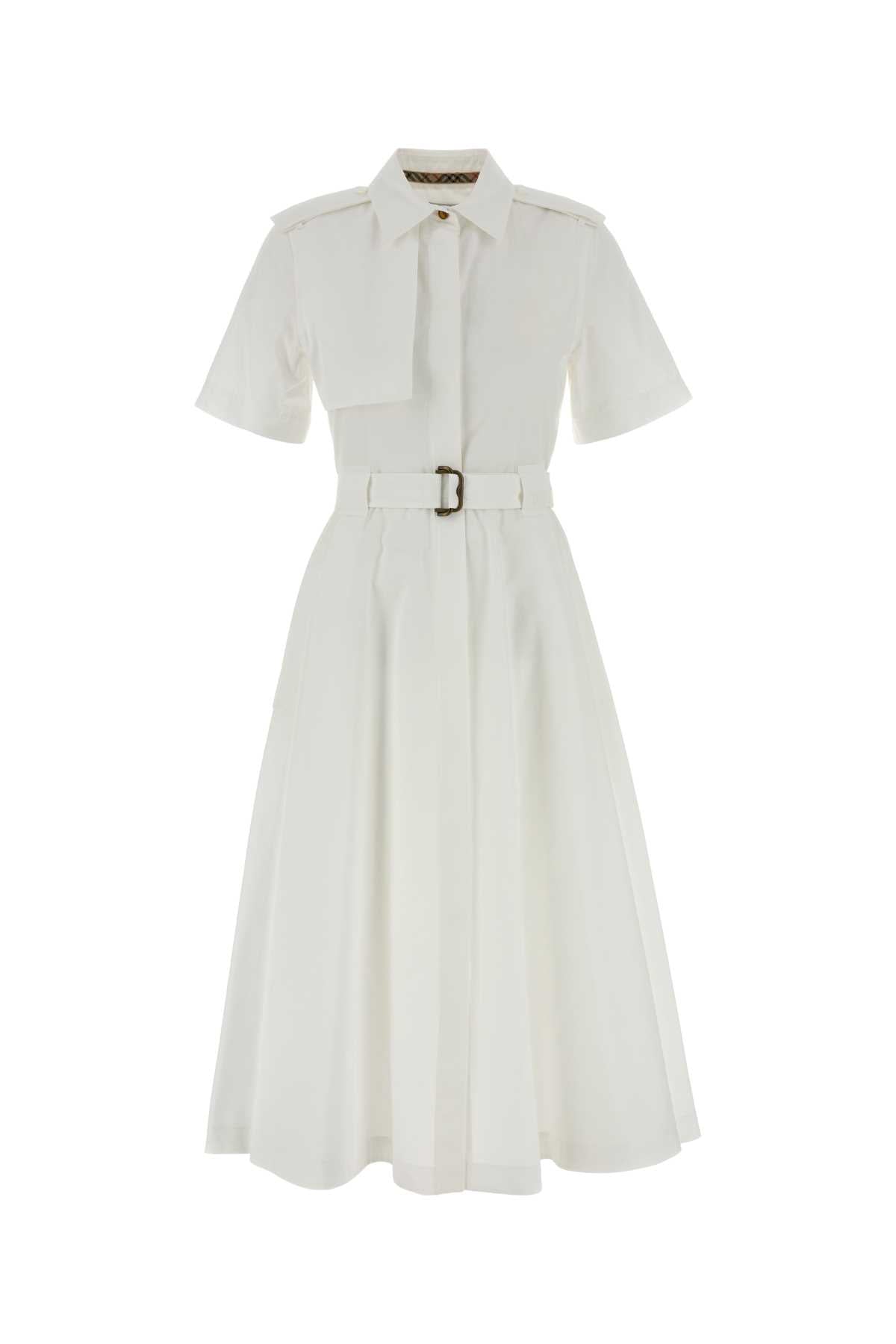 White Poplin Shirt Dress Opticwhite Exterior: Cotton Abiti