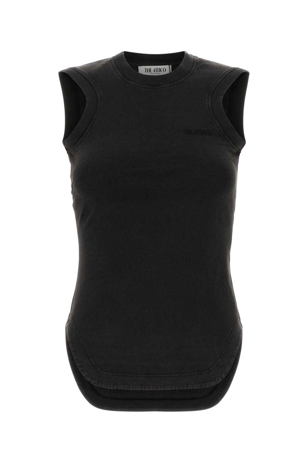The Attico 100% Cotton tank top in black