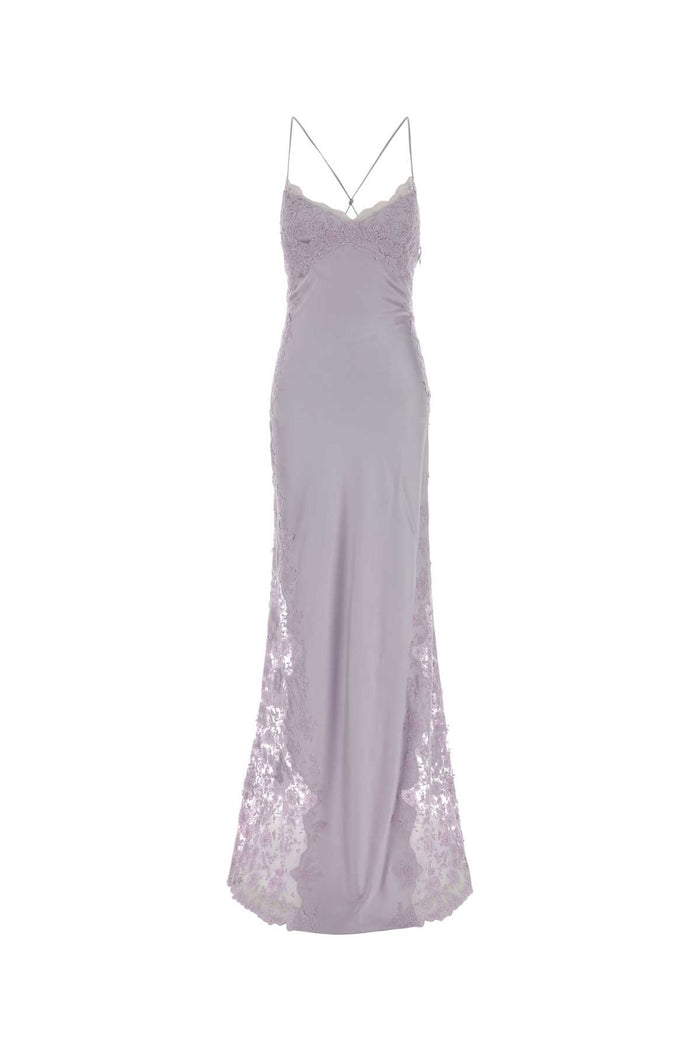 Lilac Satin Long Dress Lilla Vi Ea Abiti