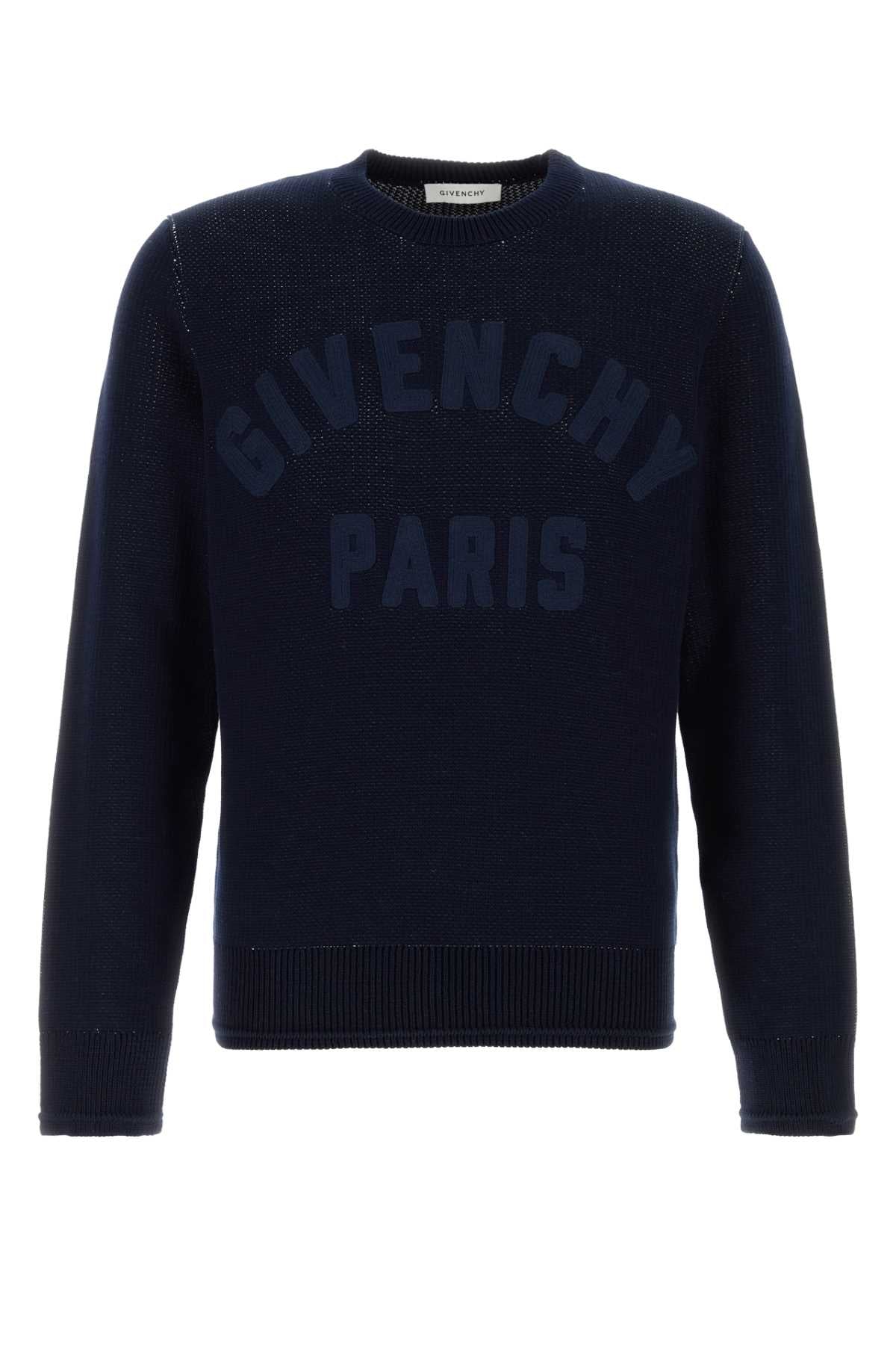Midnight Blue Cotton Sweater Darknavy Exterior: Maglieria