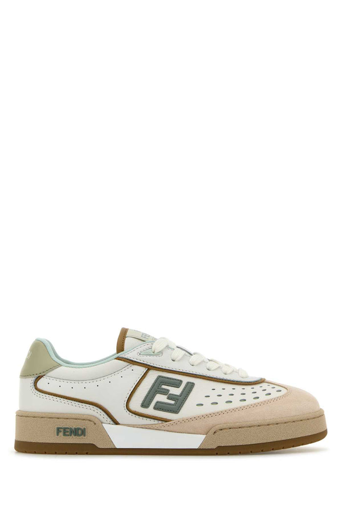 Multicolor Leather Fendi Match Sneakers Sage