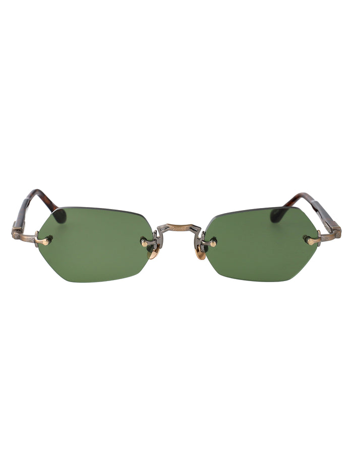 Antique Gold - Dark Tortoise Sage Green Metal Sunglasses