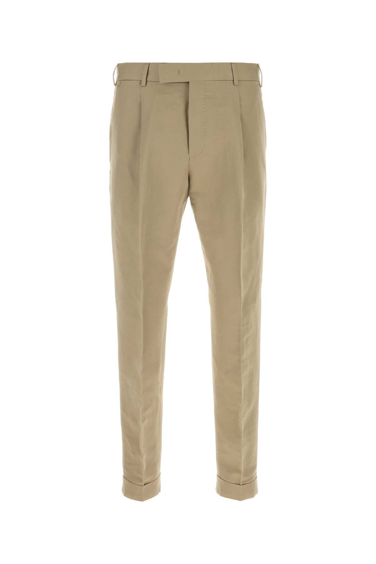 Beige Linen Blend Pant 0060 Exterior: Cotton Pantaloni