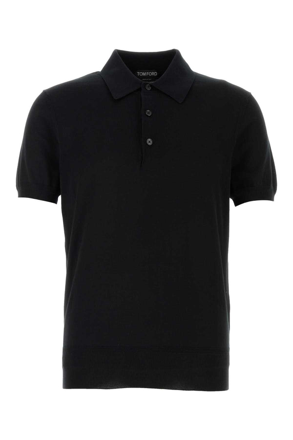 Tom Ford Cotton 100% Cotton; Button: 100% Mother of Pearl polo shirt in black