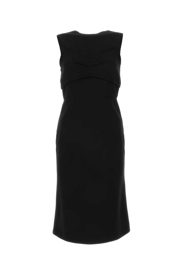 Black Stretch Polyester Mirto Dress Nero Abiti