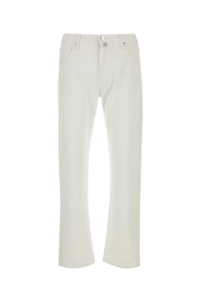 White Stretch Denim Jeans Biancoottico Exterior: Cotton Elastane