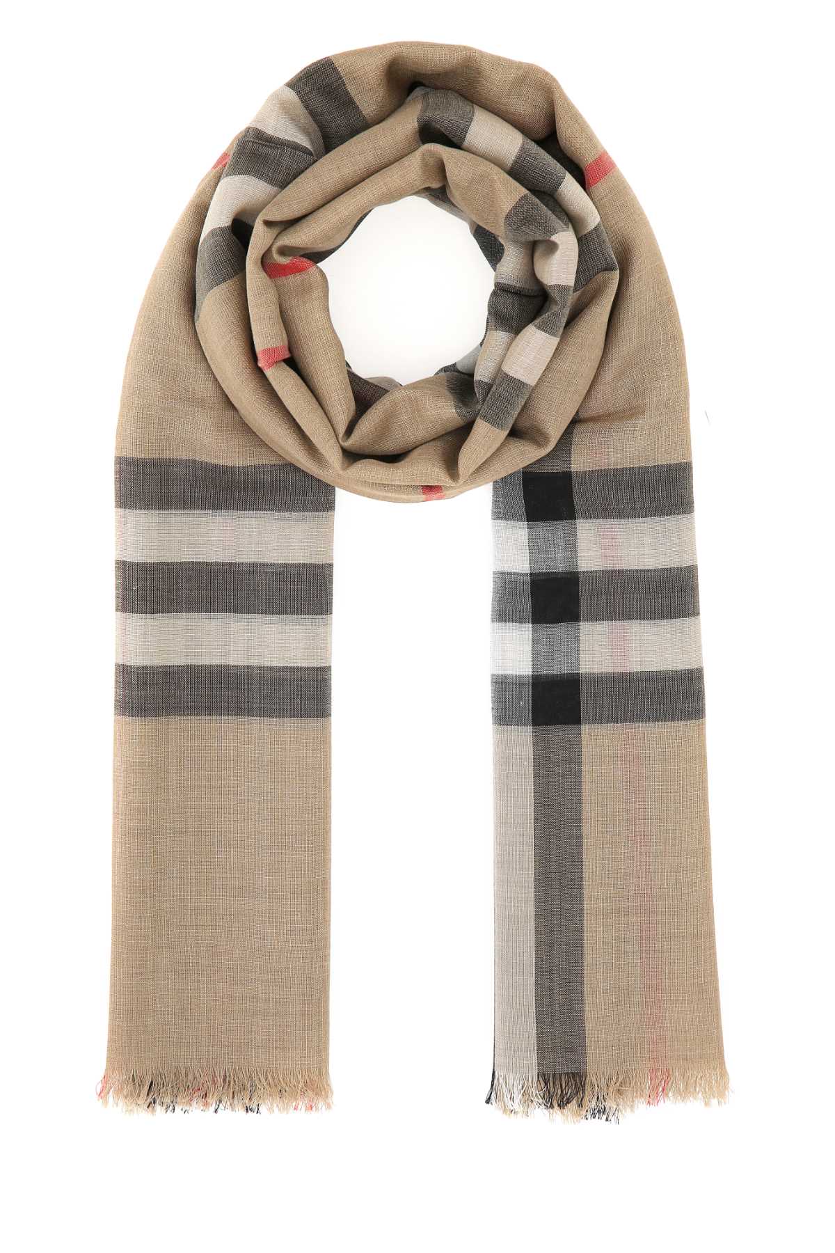 Archivebeige Wool Mulberry Silk Sciarpe E Foulard