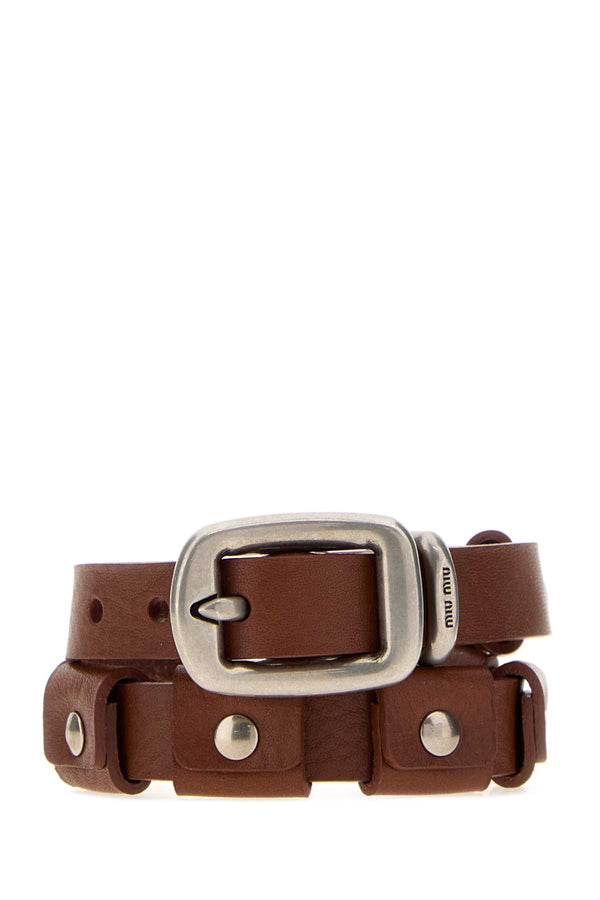 Miu Miu Jewelry 100% Leather belt in brown