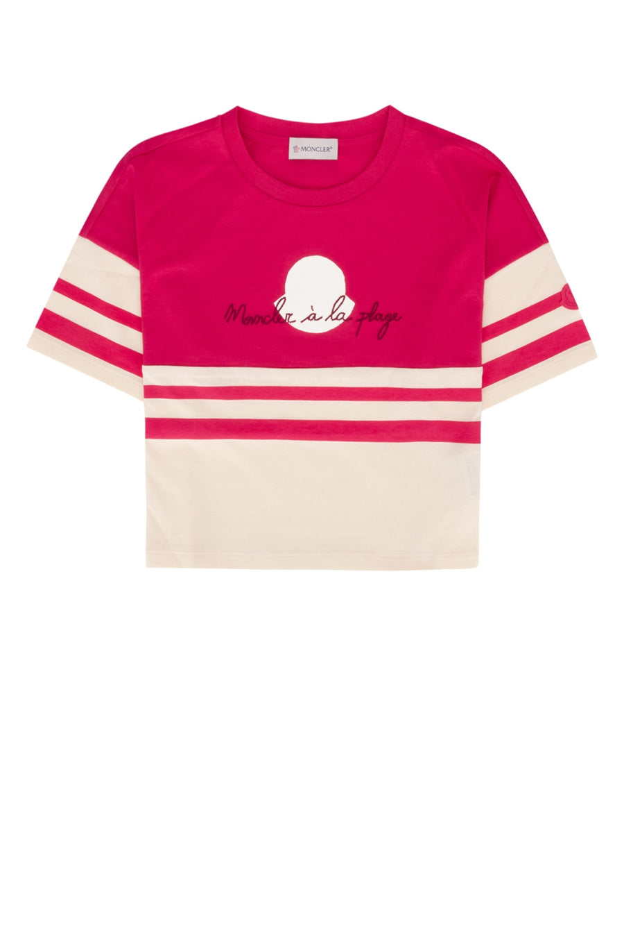 Moncler Jr 100% Cotton t-shirt in pink