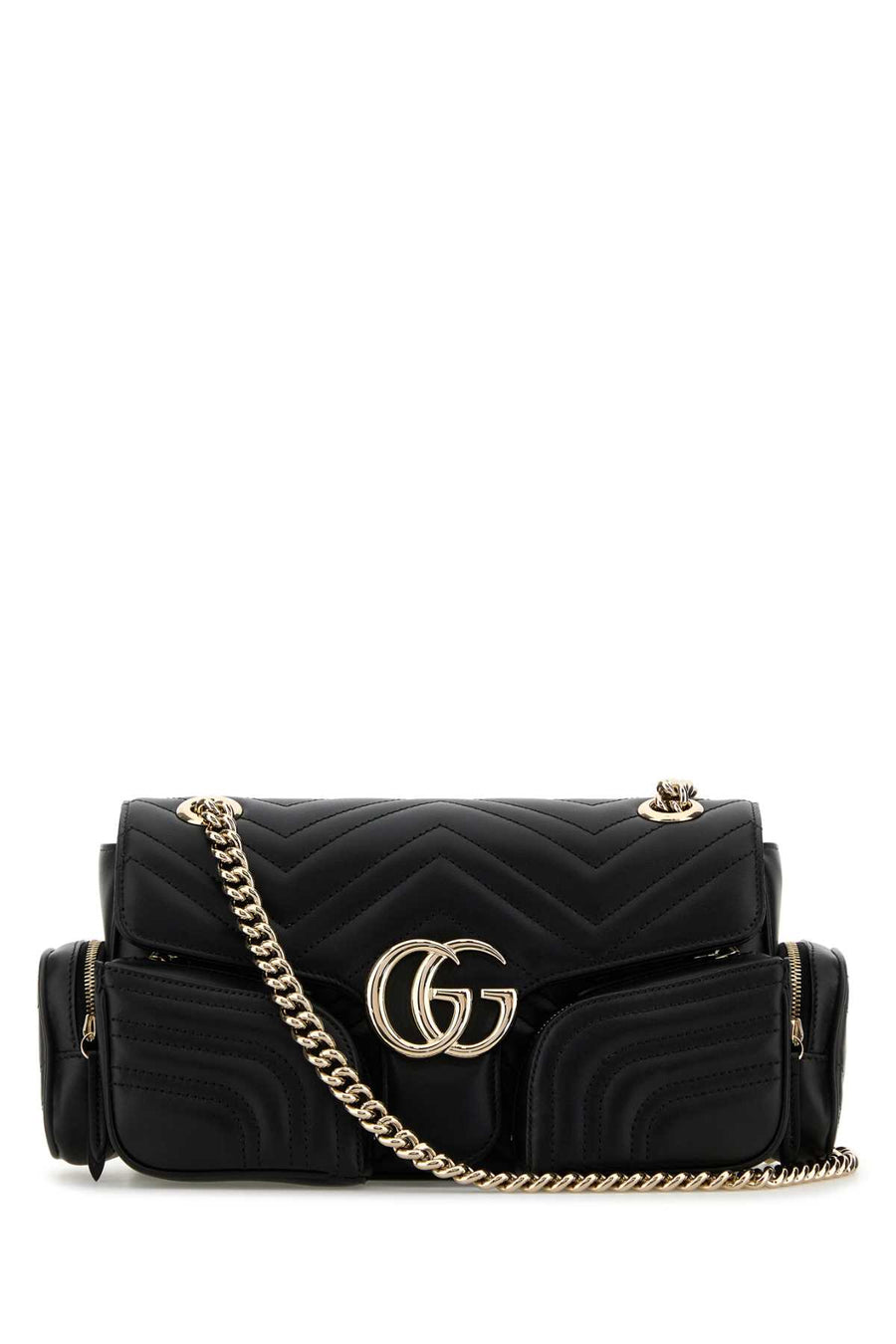 Gucci Marmont Exterior: 100% Leather shoulder bag in black