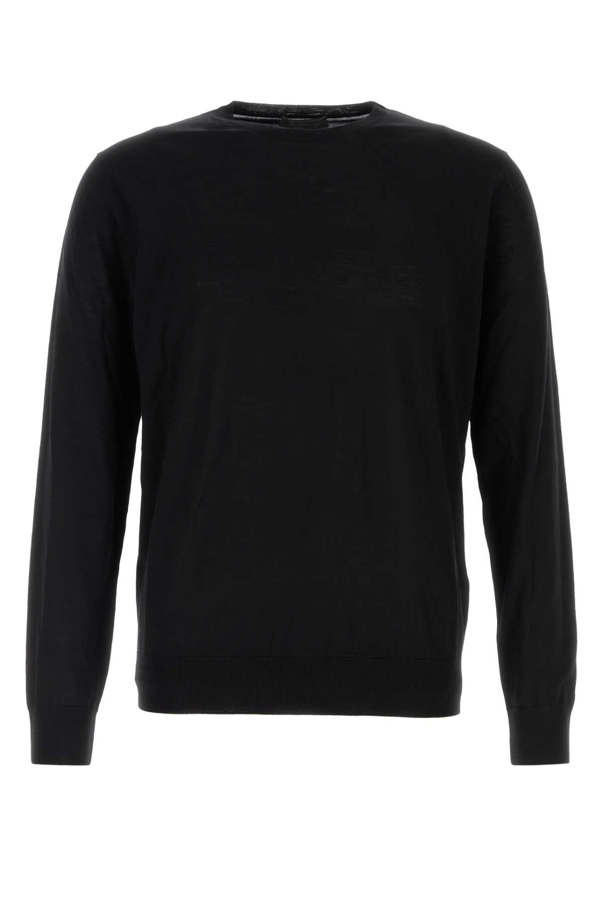 Black Wool Sweater F0002 Exterior: Virgin Maglieria