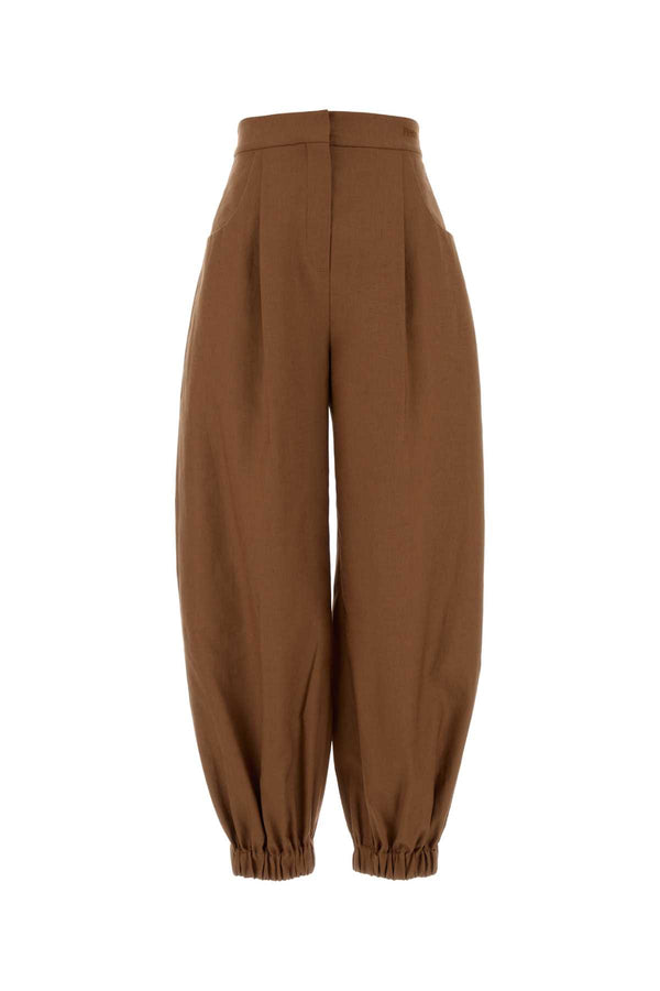 Fendi 71% Linen trousers in brown