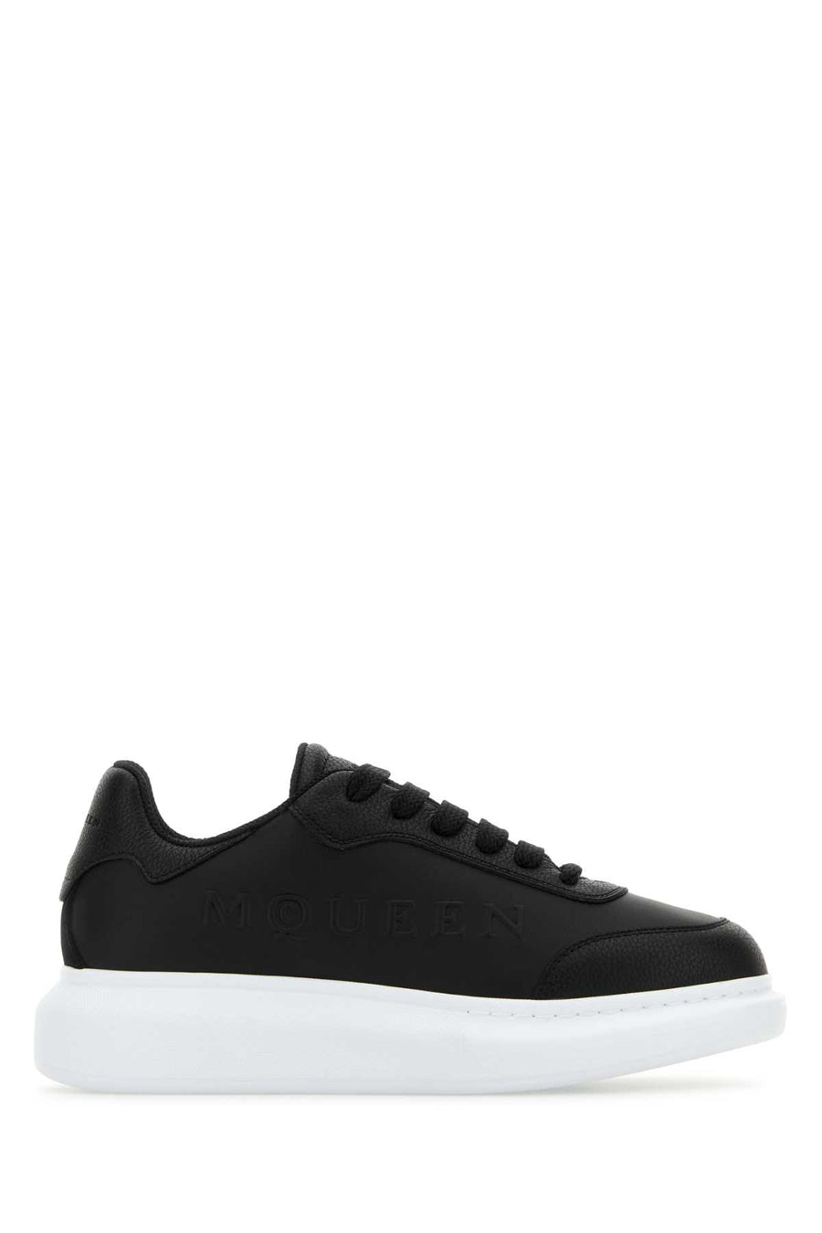 Alexander McQueen Leather upper and rubber sole sneaker in black