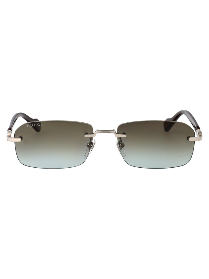 008 Silver Brown Metal Sunglasses