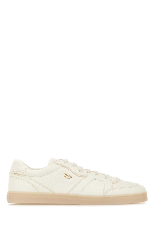 Prada Lane Exterior: 100% Deer; Interior: 100% Leather; Sole: Rubber sneaker in white
