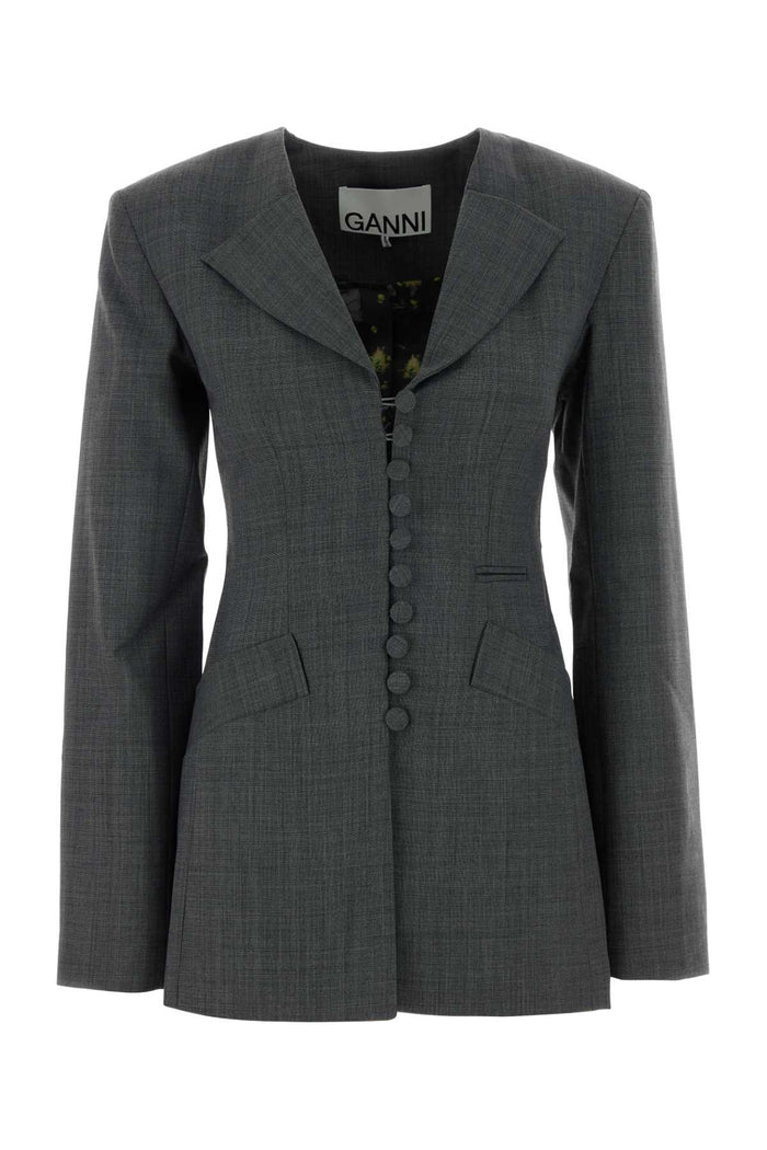 Grey Twill Blazer Phantom Giacche E Gilet