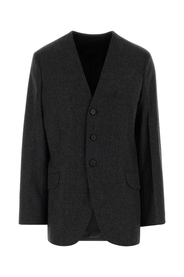 Jil Sander Exterior: 100% Wool blazer in gray