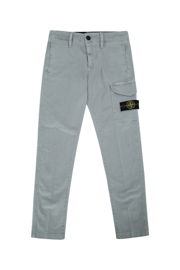 Stone Island Kids 98% cotton cargo pants in gray