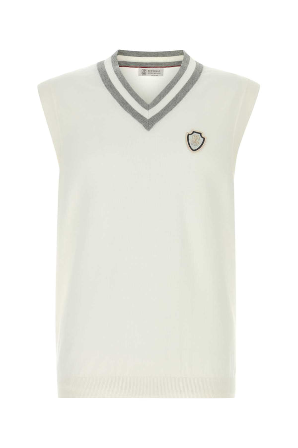 Brunello Cucinelli Vest 100% Cotton vest in white