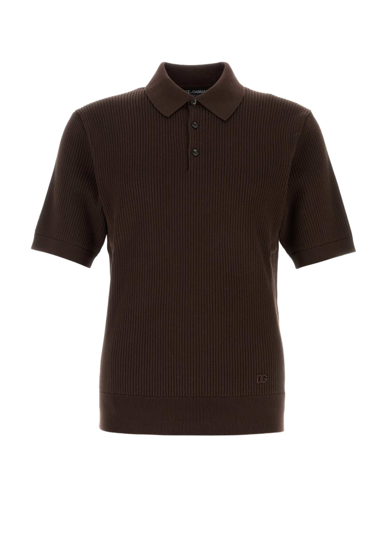 Dark Brown Cotton Polo Shirt Marrone Exterior