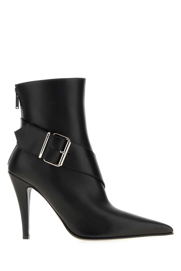 Alexander McQueen Exterior: 100% Leather ankle boot in black