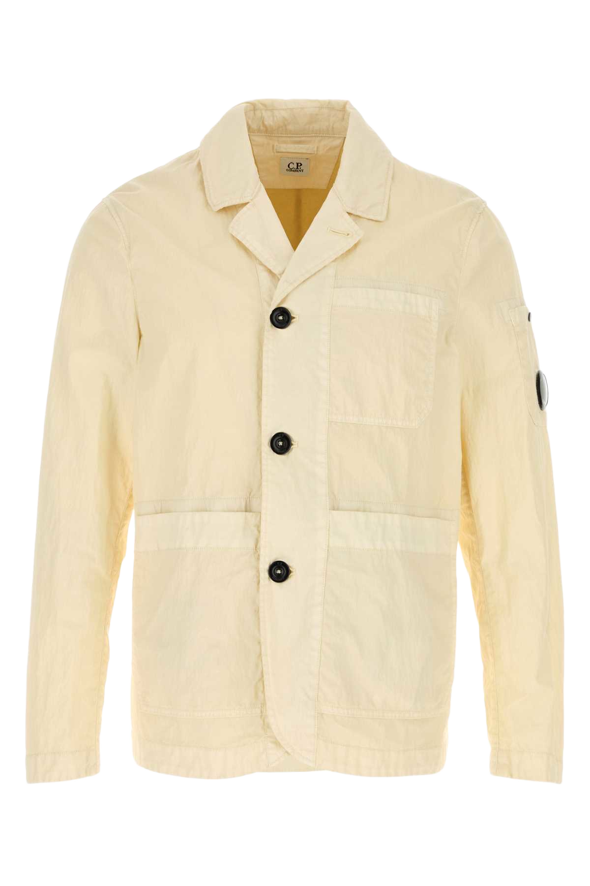 Cream Cotton Blend Blazer Frozendew Exterior: Nylon Maglieria