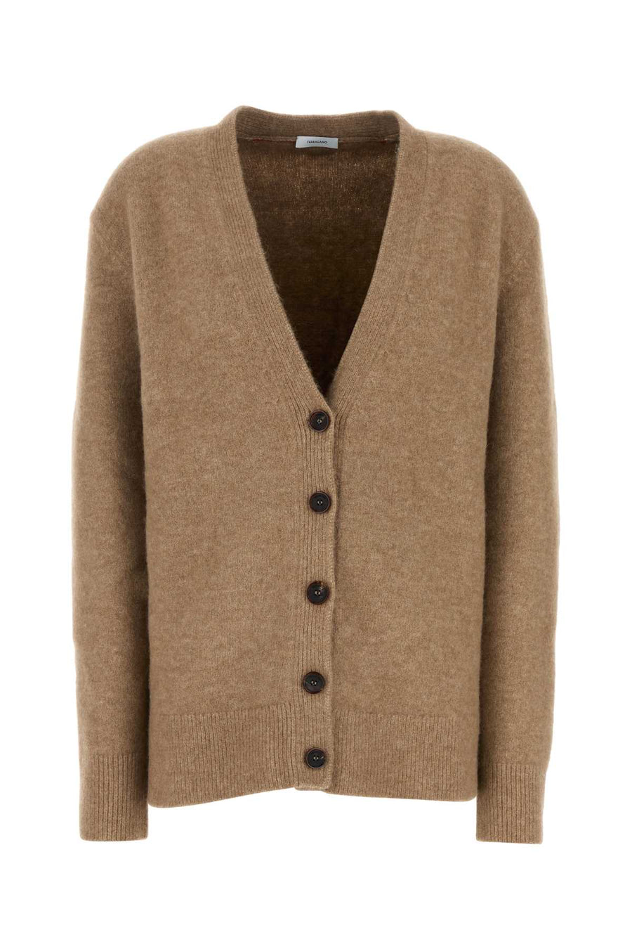Ferragamo Scollo 42% Alpaca cardigan in beige